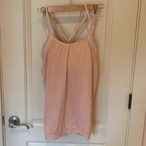 Athleta blush pink yoga exercise tank with built in bra